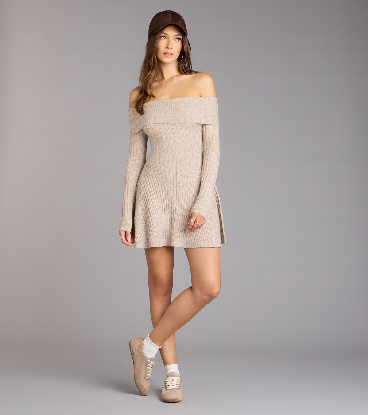 Wrapped Up Cute Off-The-Shoulder Dress