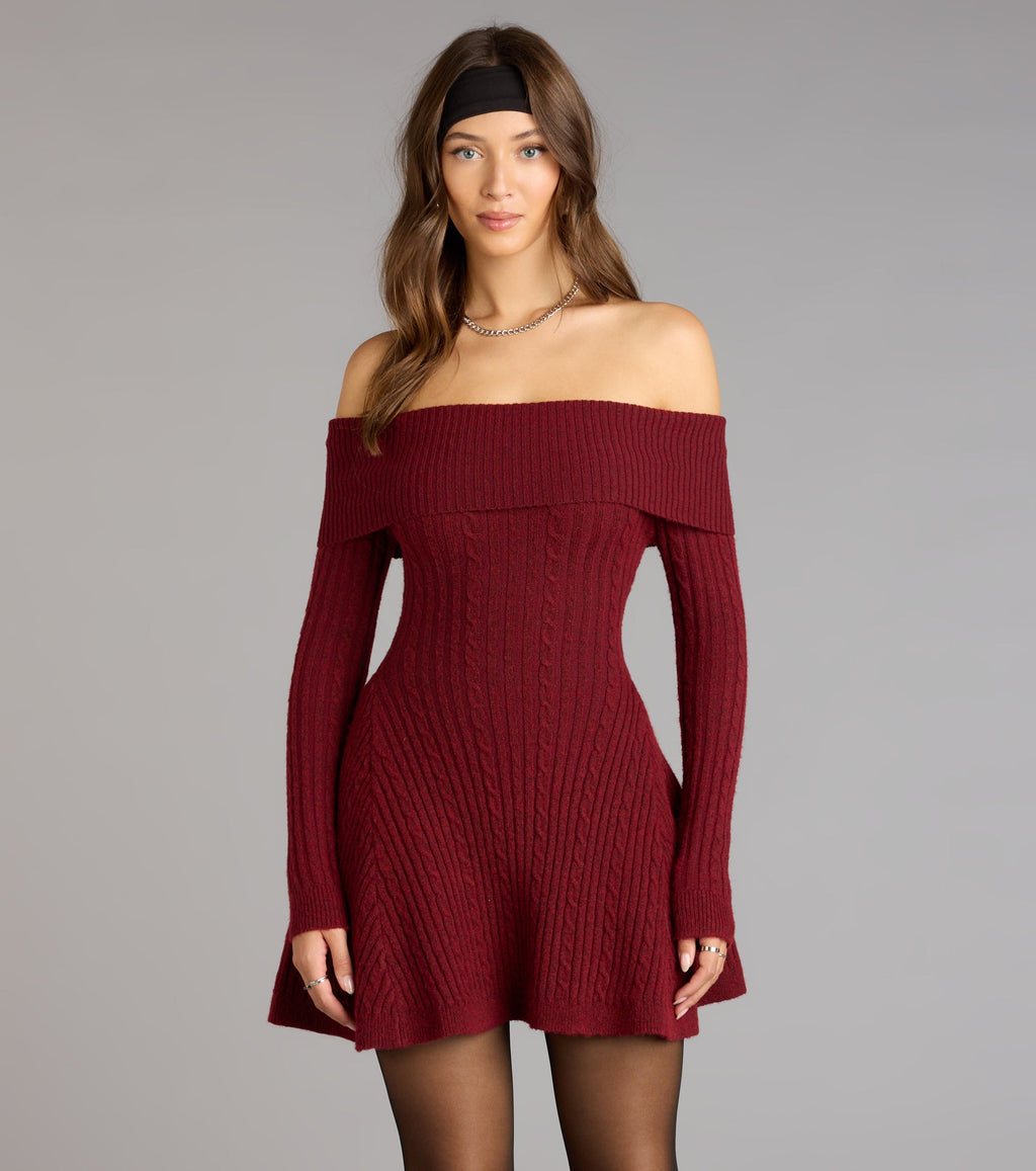 Wrapped Up Cute Off-The-Shoulder Dress