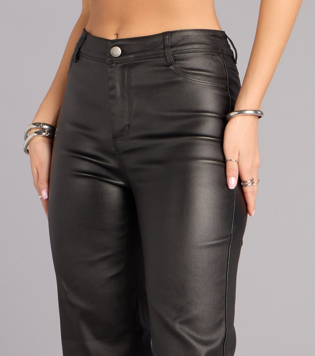 Walking The Walk Faux Leather Straight Leg Pants