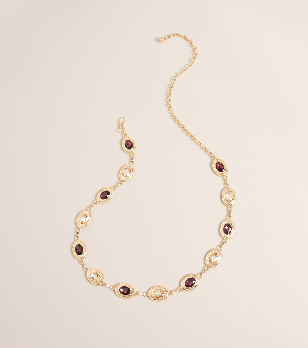 Gem Theory Rhinestone Concho Chain Belt