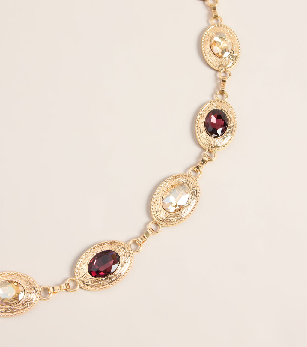 Gem Theory Rhinestone Concho Chain Belt