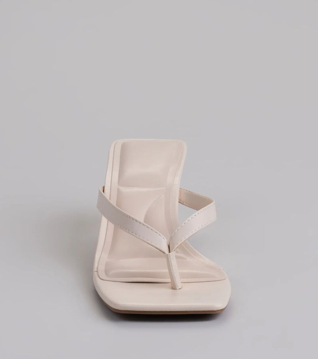Feeling Chic Thong Square Toe Heels
