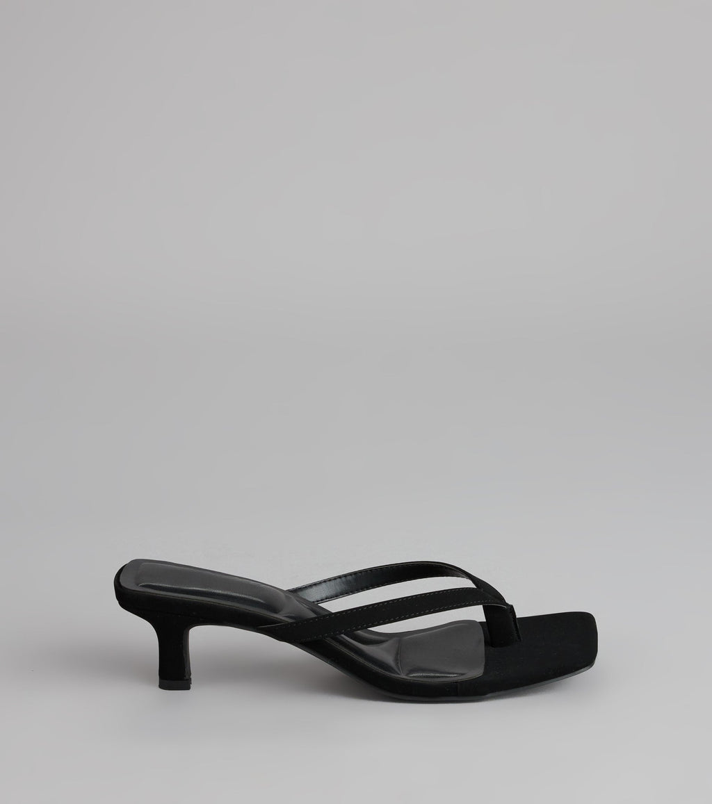 Feeling Chic Thong Square Toe Heels