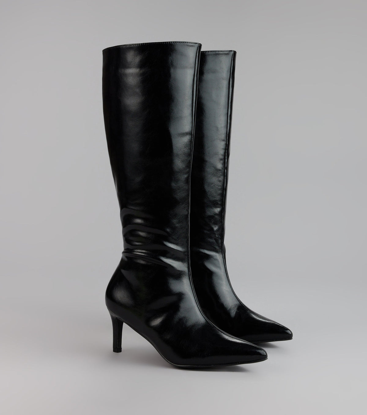 Sleek Stance Faux Leather Stiletto Boots